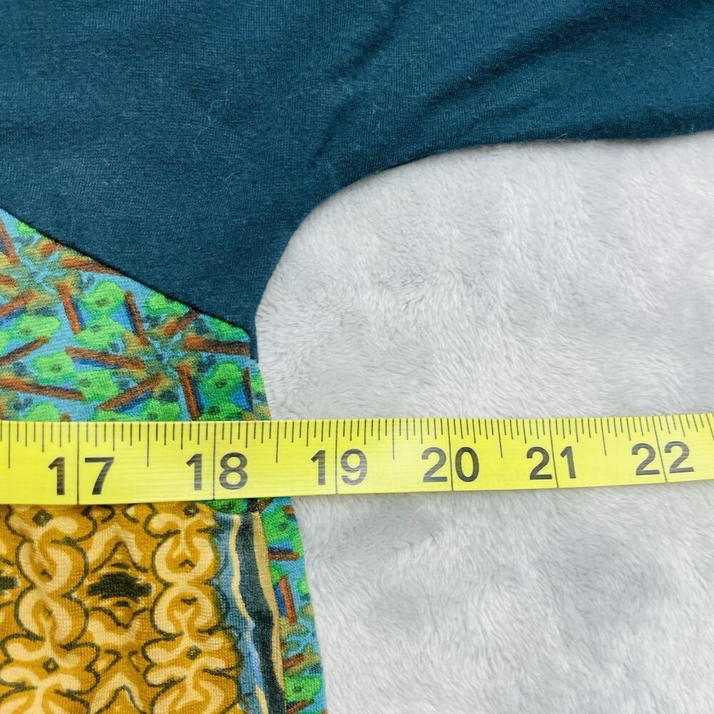Casual Living Sequined Boho Top Womens L Blue Green Gold 3/4 Sleeve Scoop‎ Neck - Picture 7 of 8